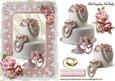 Wedding Cake with Pink Roses in Rose Frame