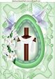 Egg with Wooden Cross, Lilies & Doves A4