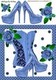 Pretty Blue Basque with Shoes & Roses 8x8