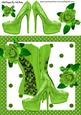 Pretty Lime Green Basque with Shoes & Roses 8x8
