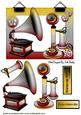 Old Gramophone and Phone in Steampunk