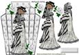 Pretty Vintage Lady with White Roses Art Deco Topper