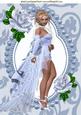 Pretty Lady in Lace with Roses & Bead Frame A4