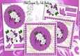 Pink Lace Doilie with White Roses, Bows & Pearls 8x8 Mini Ki