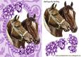Horses in Bead Frame with Lilac Flowers