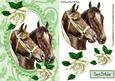 Horses in Bead Frame with Cream Roses