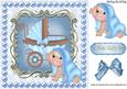 Pram with Baby Boy in Pearl Frame 8x8