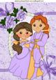 Prince & Princess, with Lilac Roses & Butterflies A4