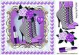 Purple Stripe Boots with Roses & Purple Lippy 8x8