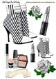 Black/white Stripe Boot, Makeup White Roses A4