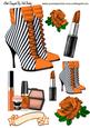 Orange Stripe Boot Makeup, Orange Roses A4