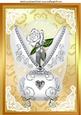 Silver Faberge Egg with Jewels and Rose with Gold A4