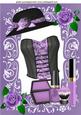 Basque with Hat, Makeup and Purple Roses A4