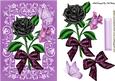 Black Rose with Purple Bow and Butterfly