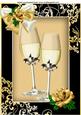 Champagne Glasses with Gold Roses A4