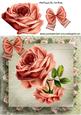 Pretty Peach Rose with Bow 8x8
