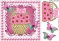 Basket of Pink Daisies with Butterflies 8x8