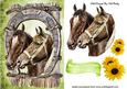 Horses in Horse Shoe with Sunflowers