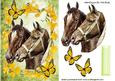 Horses with Daffodils & Butterflies