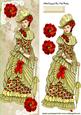 Vintage Lady with Red Flowers Tall Dl