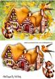 Cottage with Cute Little Animals in the Woods