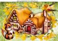 Cottage with Cute Little Animals in the Woods A4