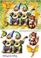 Singing Musician Gnomes with Animals