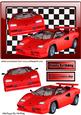 Red Ferrari Cars in Glass Frame