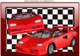 Red Ferrari Cars in Glass Frame A4
