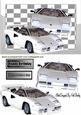 White Ferrari Cars in Glass Frame