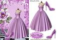 Evening Gown with Lilac Magnolias