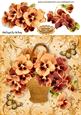 Vintage Peach Pansies in a Basket 8x8