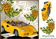 Gold Ferrari with Roses 8x8