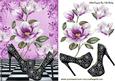 Black Diamond Shoes with Lilac Magnolias