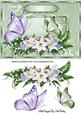 Flowers and Butterflies in Ornate Frame
