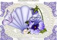 Fan with Pearl and Purple Pansies on Lace A4