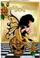 Gothic Faerie in Gold with Gold Roses A4