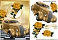 Vintage Gold Car with Gold Roses