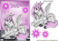 Pretty Pink Unicorn with Wings with Flowers