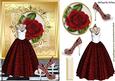 Pretty Red Gown with Red Rose & Shoes