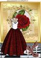 Pretty Red Gown with Rted Rose & Shoes A4