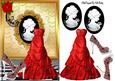 Red Gown & Red Shoes, with Cameo
