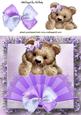 Fuzzy Bear with Lace Fan and Big Bow 8x8