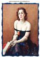 Pretty French Lady in Blue Gown A4