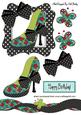 Floral Shoe with Gingham Bow & Border