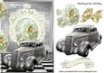 Silver Vintage Car with Cream Roses & Bow