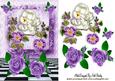 Little Bird on a Branch with Painted Roses