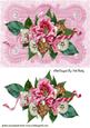 Pretty Cluster of Flowers, on Vintage Lace