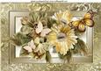 Dry Floral Arrangement in Gold Frame A4