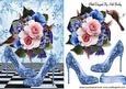 Pretty Lace Shoes, Little Bird & Flowers